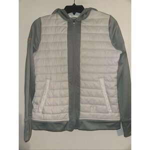 Footjoy Hybrid Jacket women’s  XS Gray white Full Zip Puffer Golf Outdoor Quilte